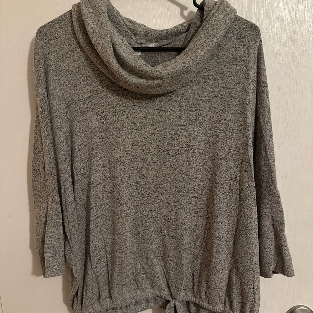 Green Envelope Heather Gray Cowl Neck Sweater